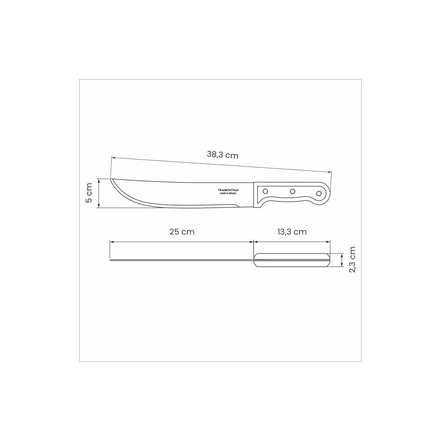 Tramontina 10" Carbon Steel Blade Forest Machete With Wooden Handle