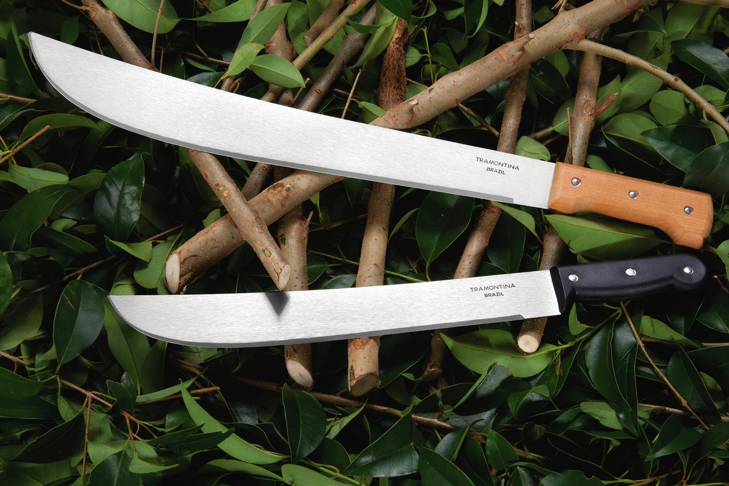 Tramontina 22" Carbon Steel Blade Forest Machete With Wooden Handle & Sharp Tip
