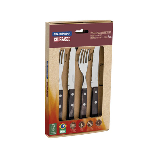 Tramontina Stainless Steel Barbecue Set 4pcs (Polywood)