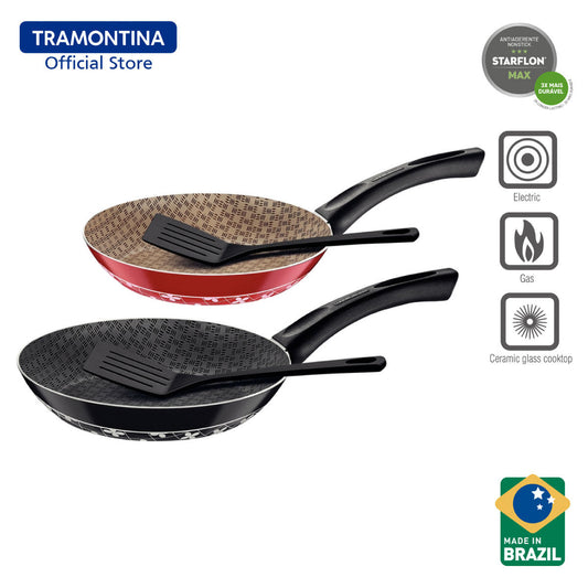 Tramontina Non Stick Frying Pan 20cm (Paris) Black or Red with FREE Spatula