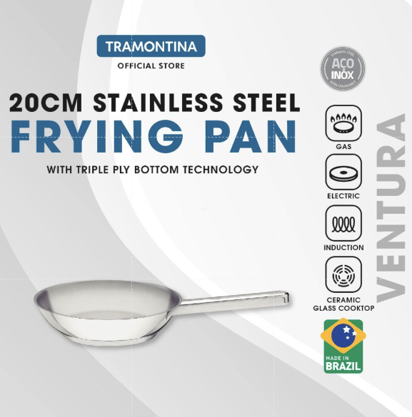 Tramontina Stainless Steel Frying Pan 20cm/24cm (Allegra)