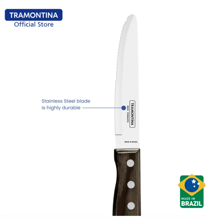 Tramontina Stainless Steel Barbecue Jumbo Knives 4pcs (Polywood)
