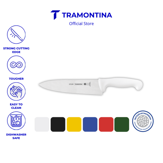 Tramontina Stainless Steel Meat Knife with Antibacterial Protection Handle 8" (Professional Master) 6 Colors