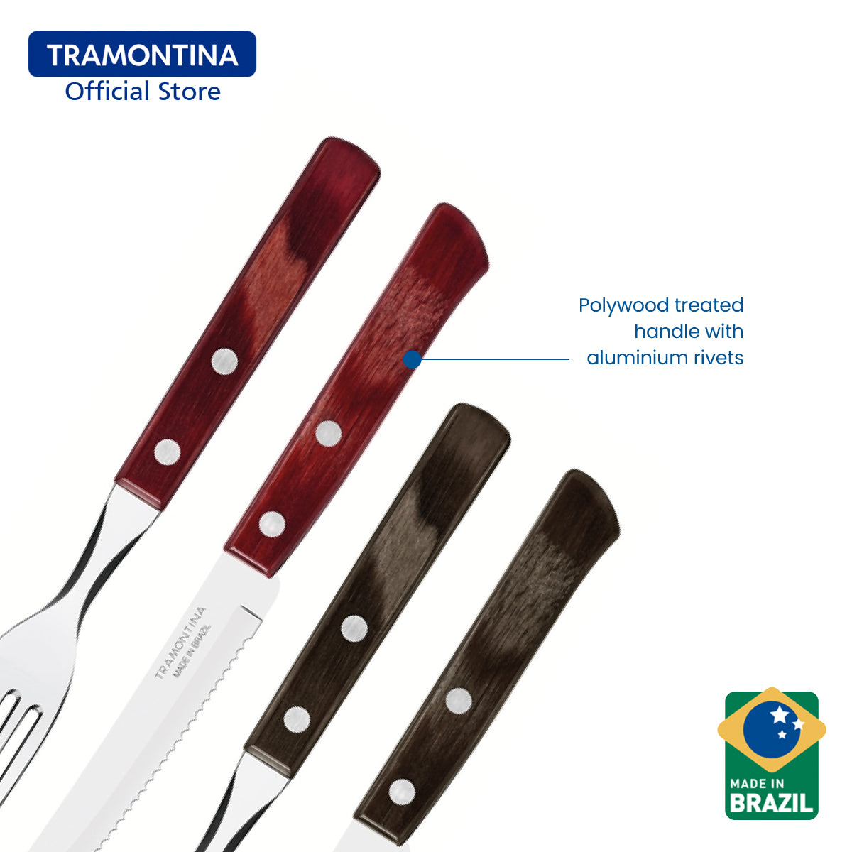 Tramontina Stainless Steel Barbecue Set 12pcs (Polywood)