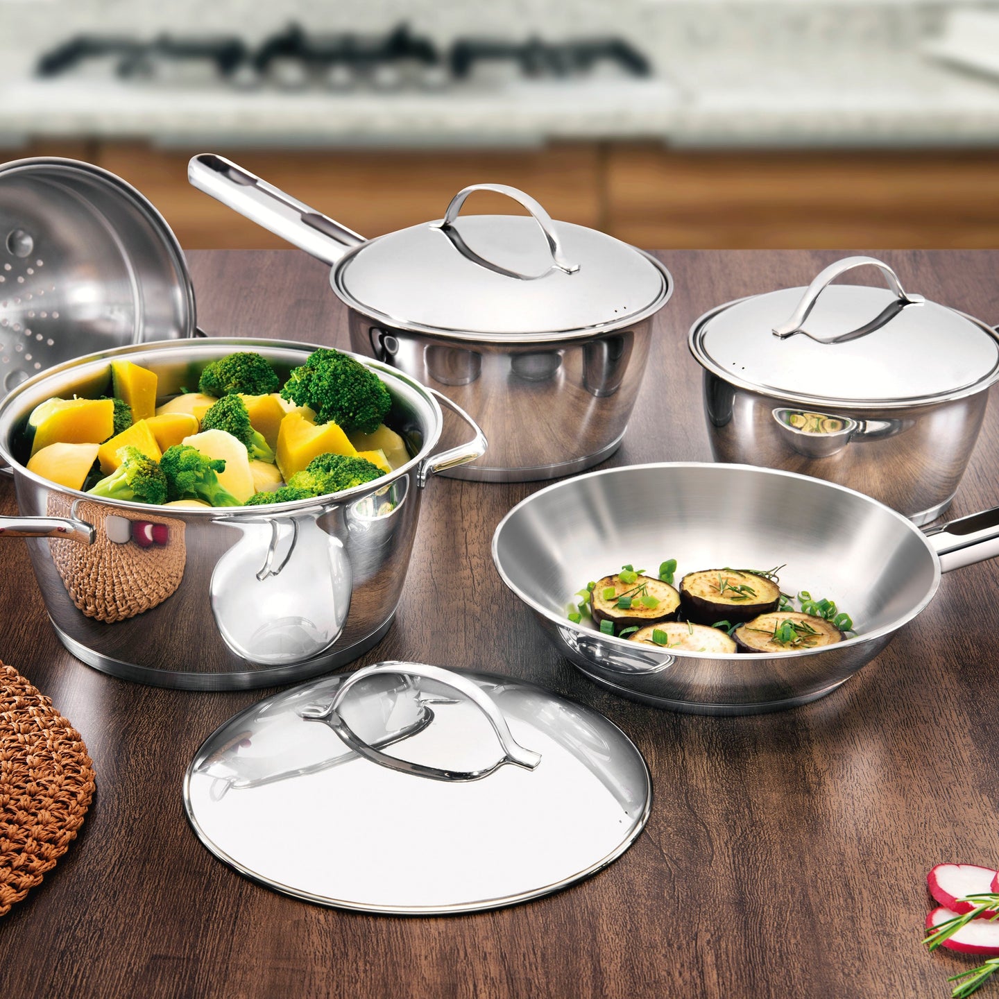 Tramontina Stainless Steel Frying Pan 20cm/24cm/28cm (Allegra)