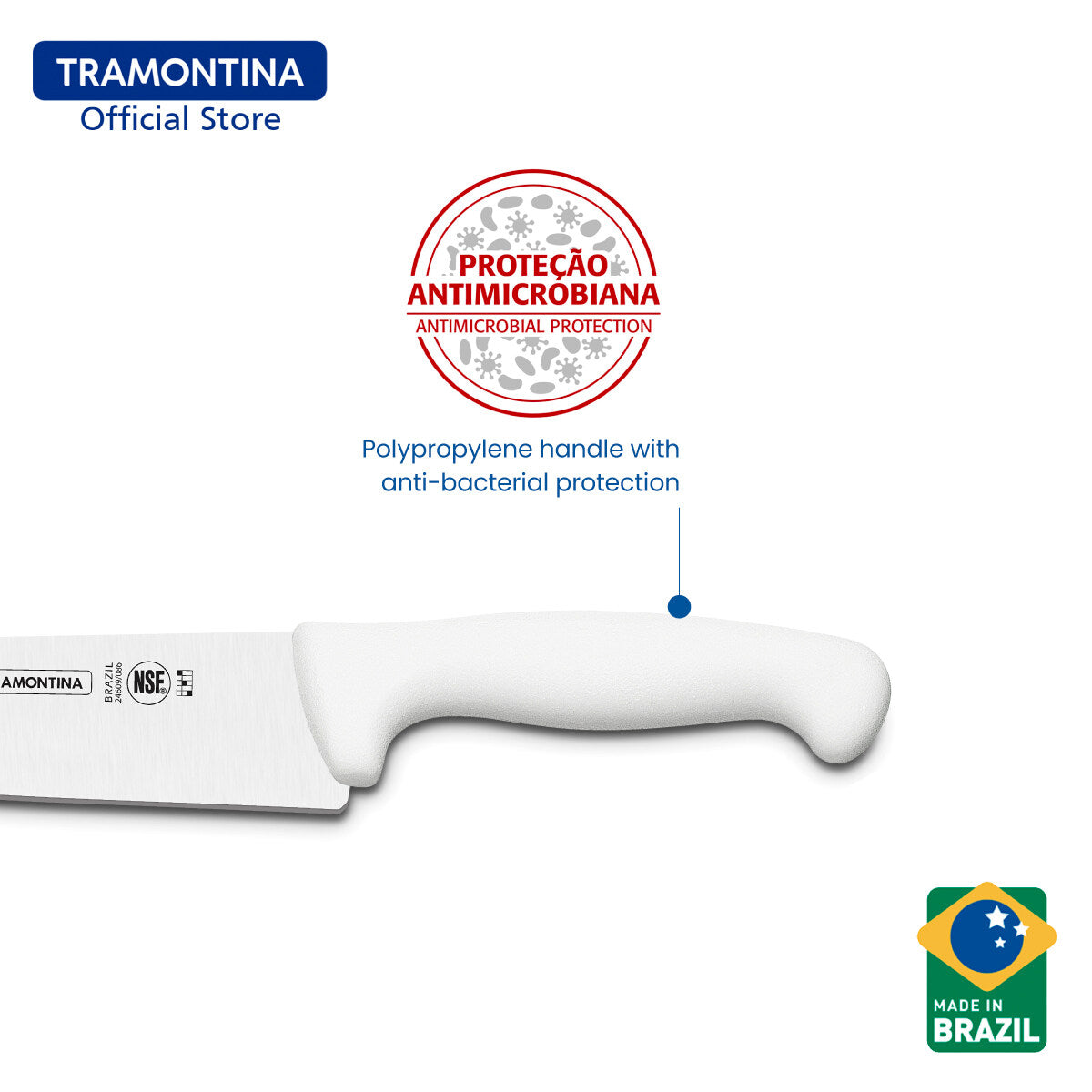 Tramontina Meat Knife with Antibacterial Protection Handle 12" (Professional Master)
