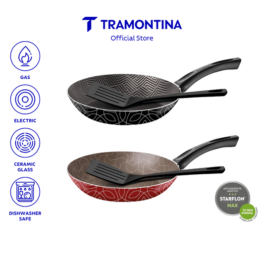 Tramontina Non Stick Frying Pan 20cm (Paris) Black or Red with FREE Spatula