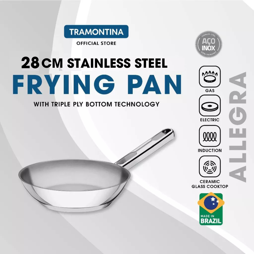 Tramontina Stainless Steel Frying Pan 20cm/24cm/28cm (Allegra)