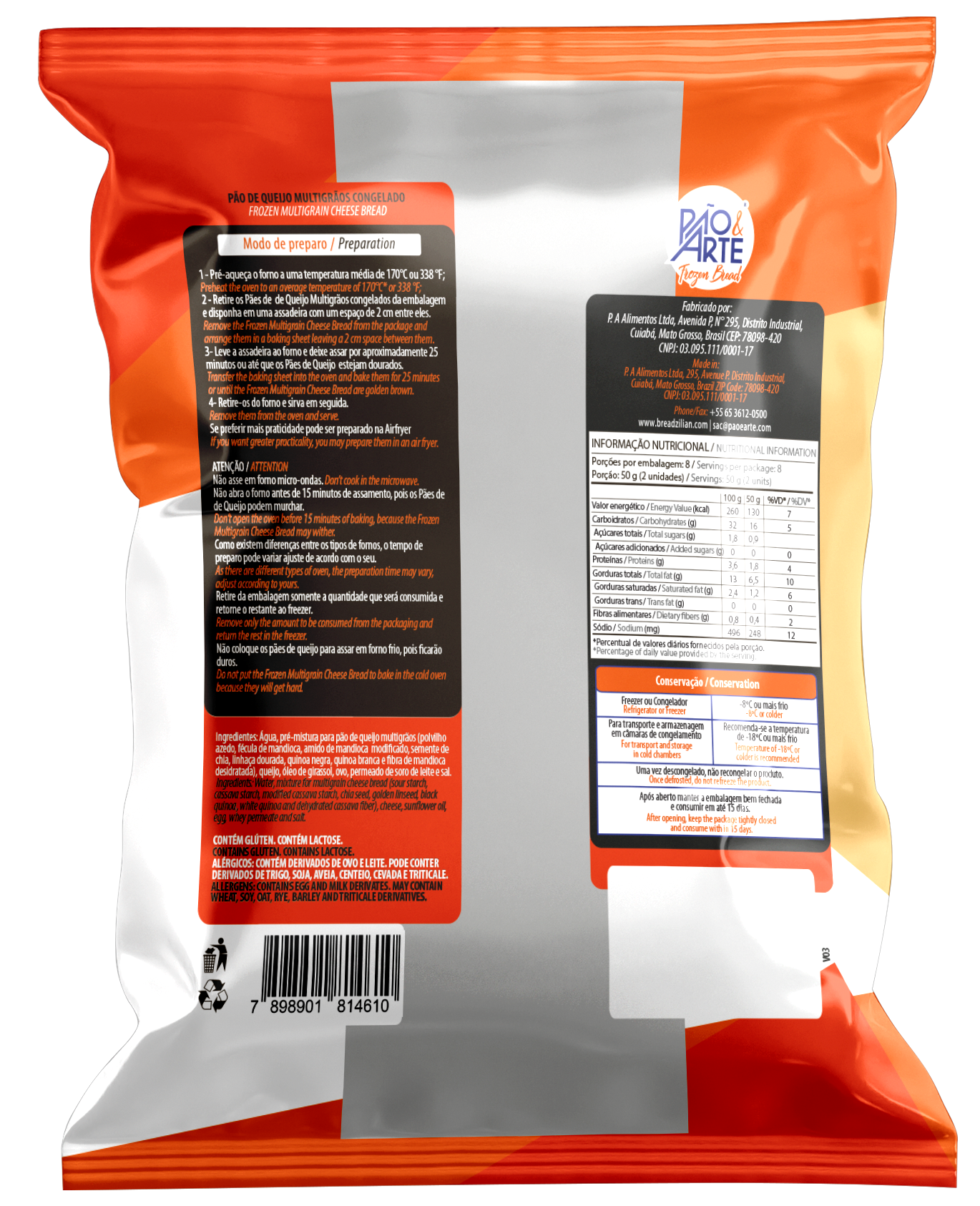 Breadzilian Frozen Cheese Bread Multigrain 400g