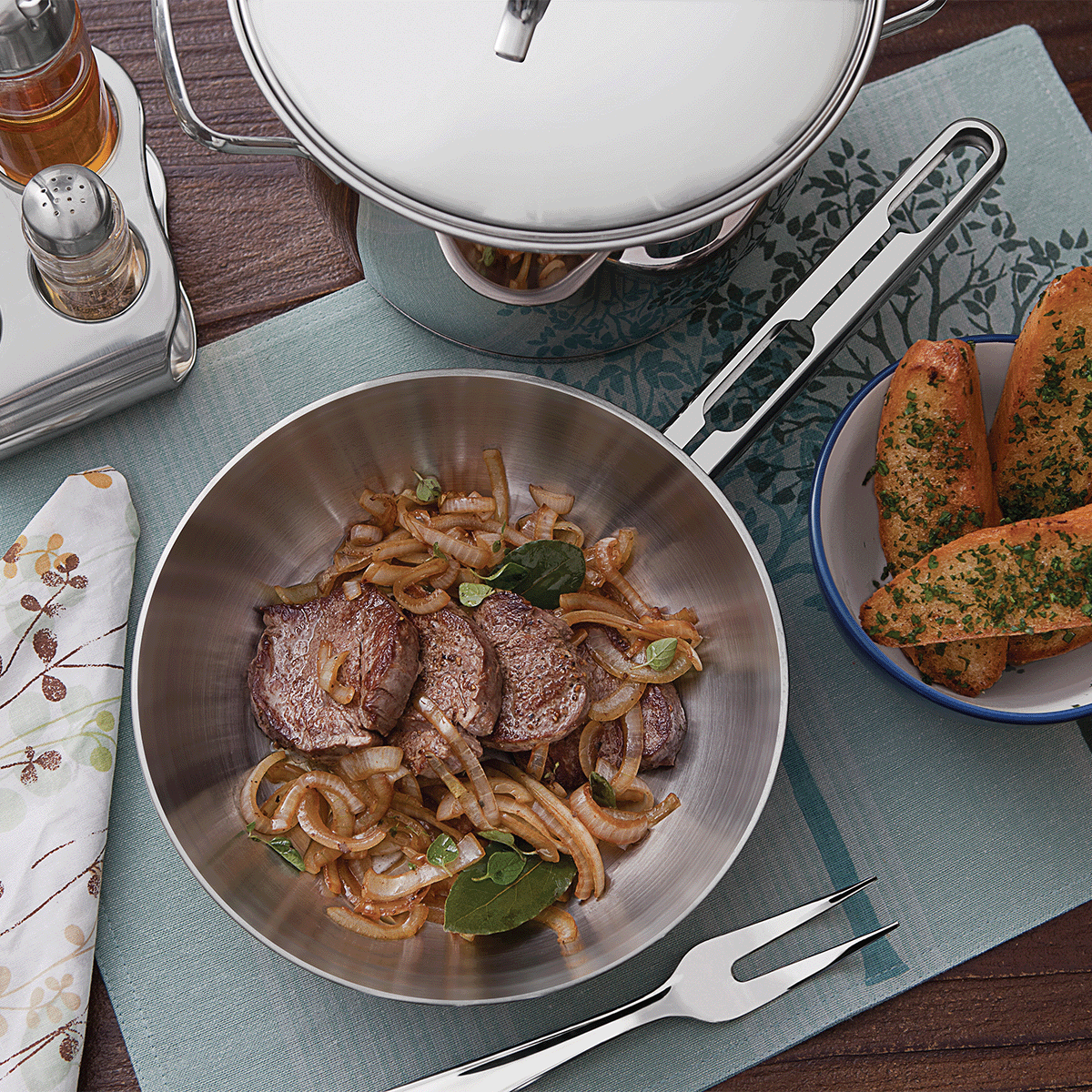 Tramontina Stainless Steel Frying Pan 20cm/24cm/28cm (Allegra)