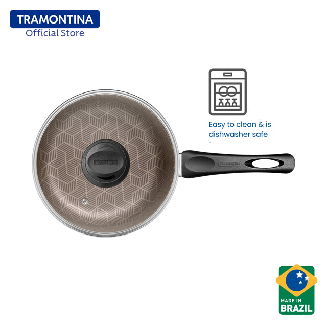 Tramontina Non Stick Sauce Pan with Tempered Glass Lid 16cm (Paris)