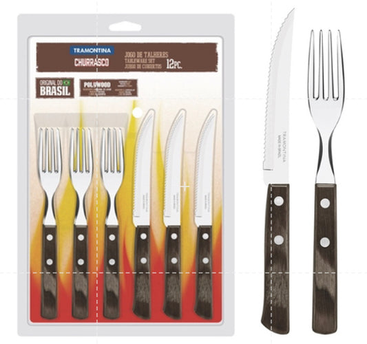 Tramontina Stainless Steel Barbecue Set 12pcs (Polywood)