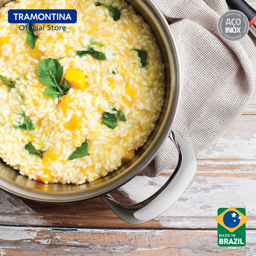 Tramontina Stainless Steel Casserole with Triple-ply Bottom 22cm (Ventura)