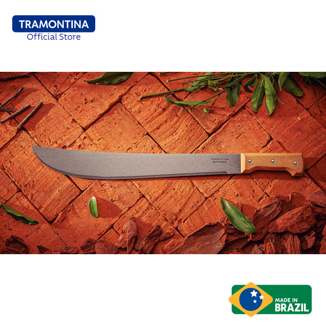 Tramontina 20" Carbon Steel Blade Forest Machete with Wooden Handle (Parang Hutan)