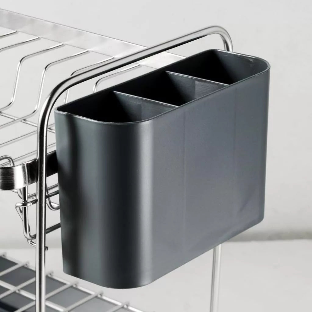 TRAMONTINA 2-Tier Dish Rack, Stainless Steel/Polypropylene