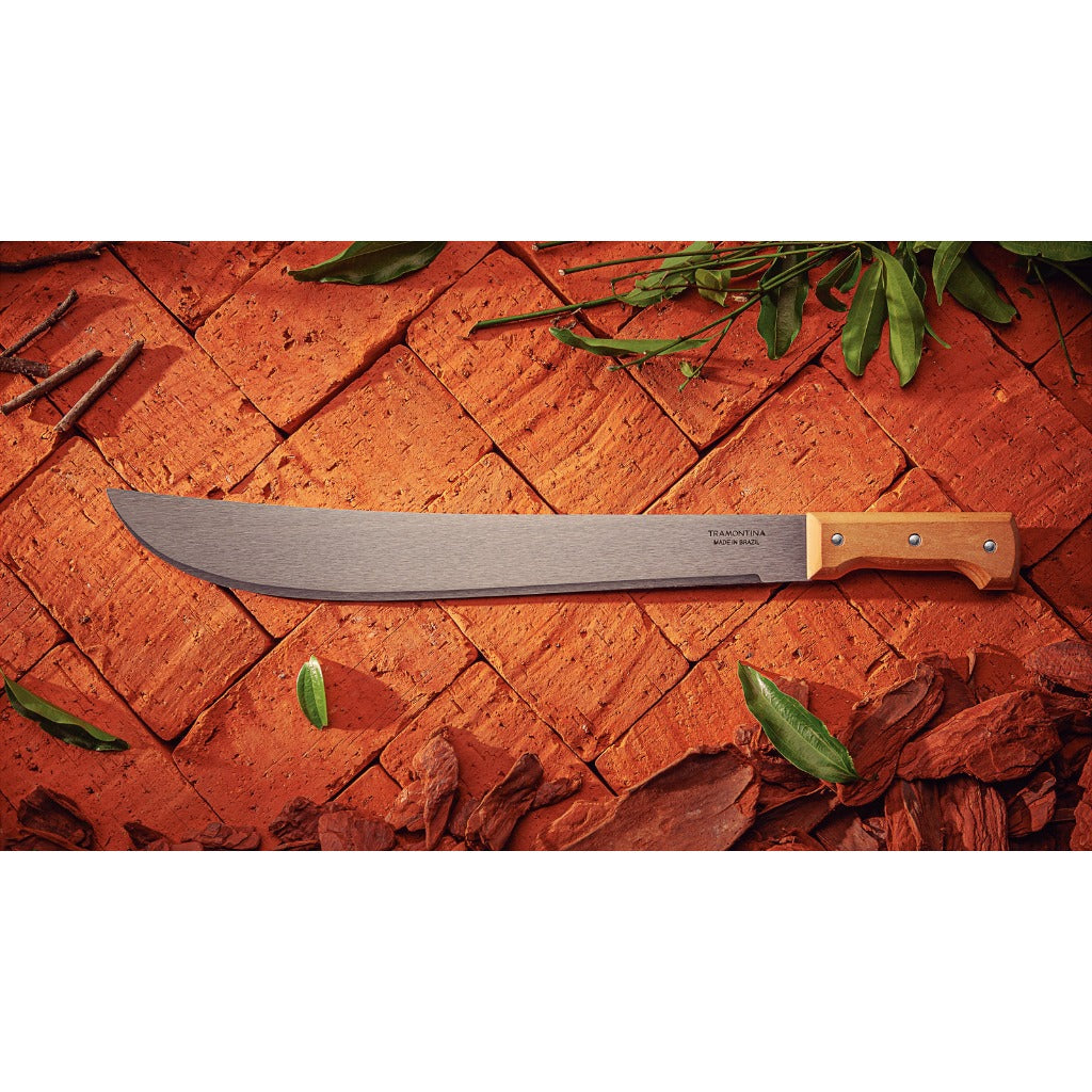 Tramontina 14" Carbon Steel Blade Forest Machete With Wooden Handle