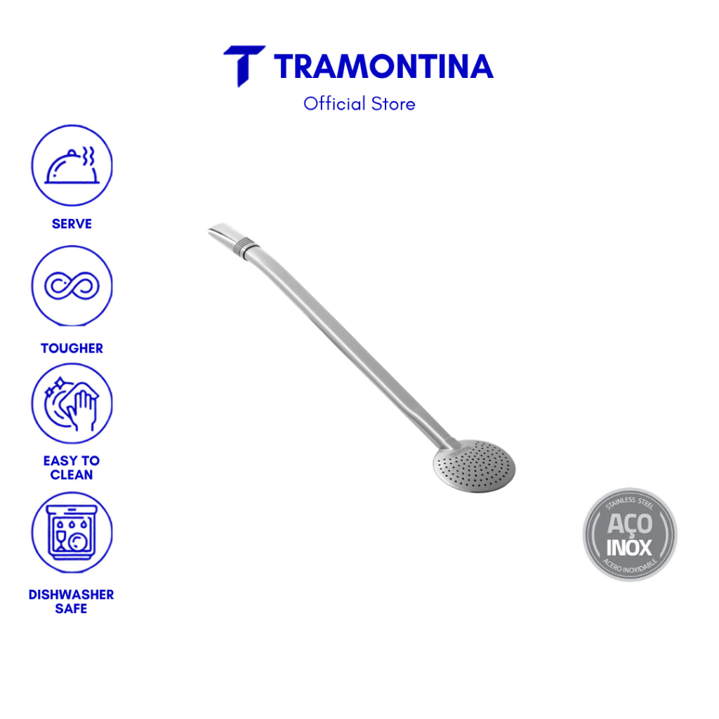 Tramontina Ilex 23 cm Mate Straw in Stainless Steel