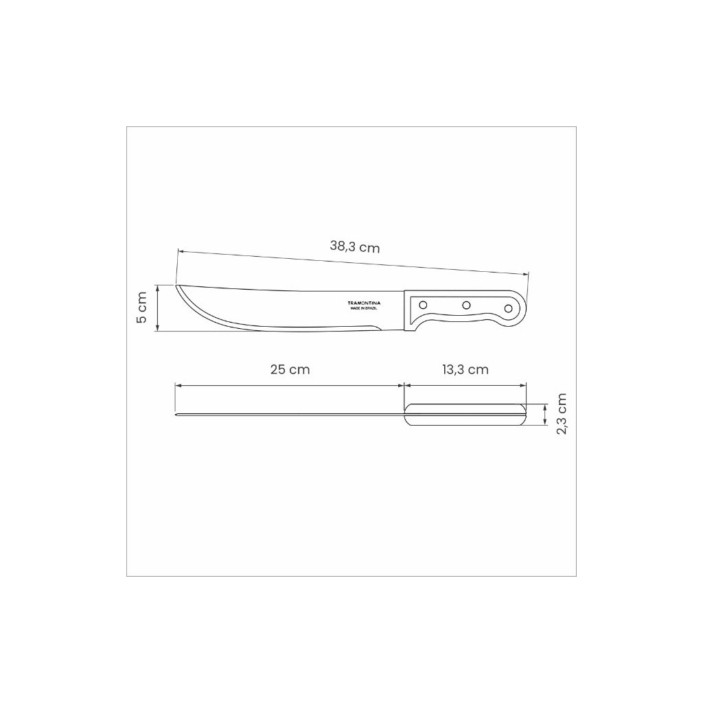 Tramontina 10" Carbon Steel Blade Forest Machete With Wooden Handle