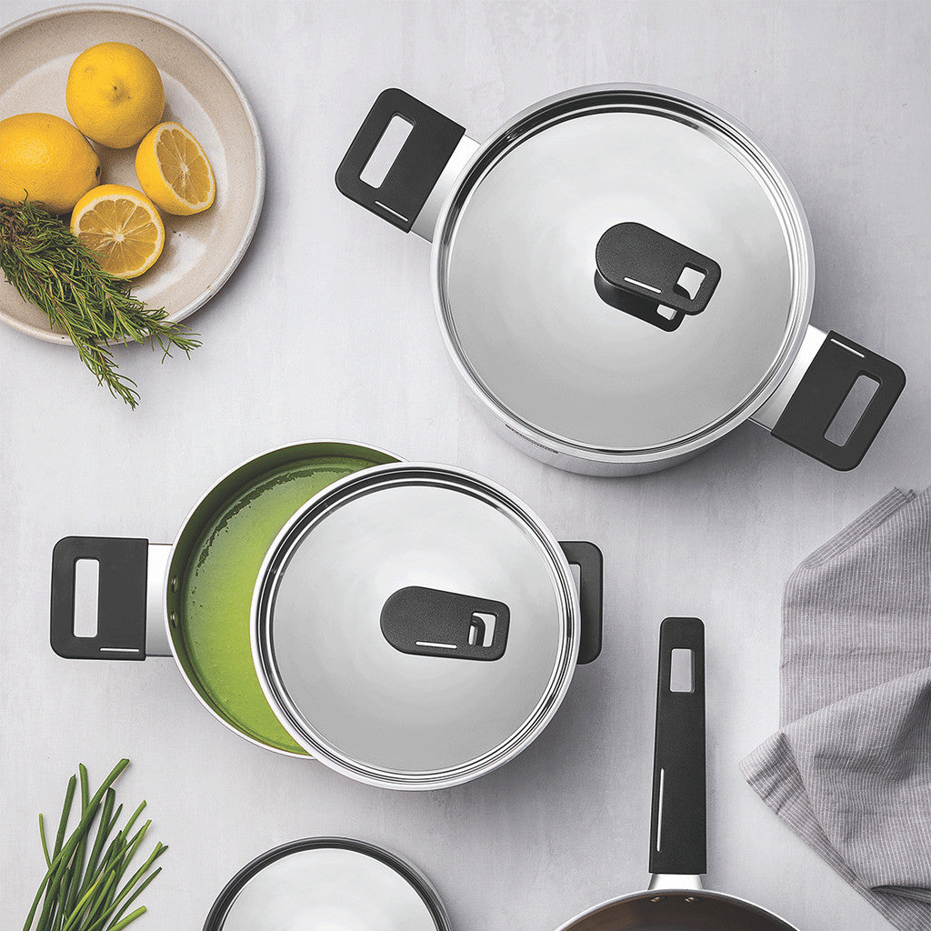 Tramontina Stainless Steel Deep Pot/Casserole with Triple-ply Body 20 or 24cm (Grano)