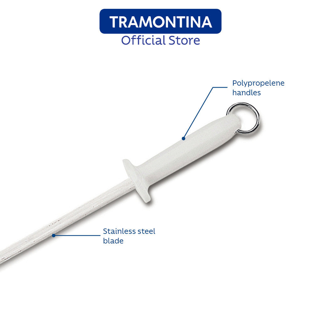 Tramontina 10" Stainless Steel Grooved Knife Sharpener with Antibacterial Handle