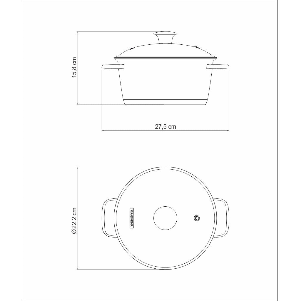 Tramontina Stainless Steel Deep Casserole 20cm (Allegra)