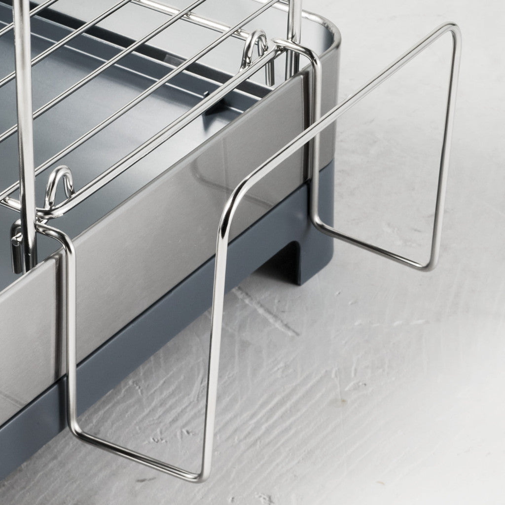 TRAMONTINA 2-Tier Dish Rack, Stainless Steel/Polypropylene