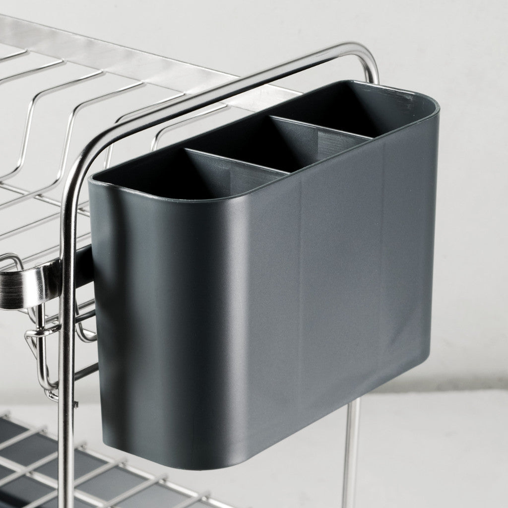 TRAMONTINA 2-Tier Dish Rack, Stainless Steel/Polypropylene