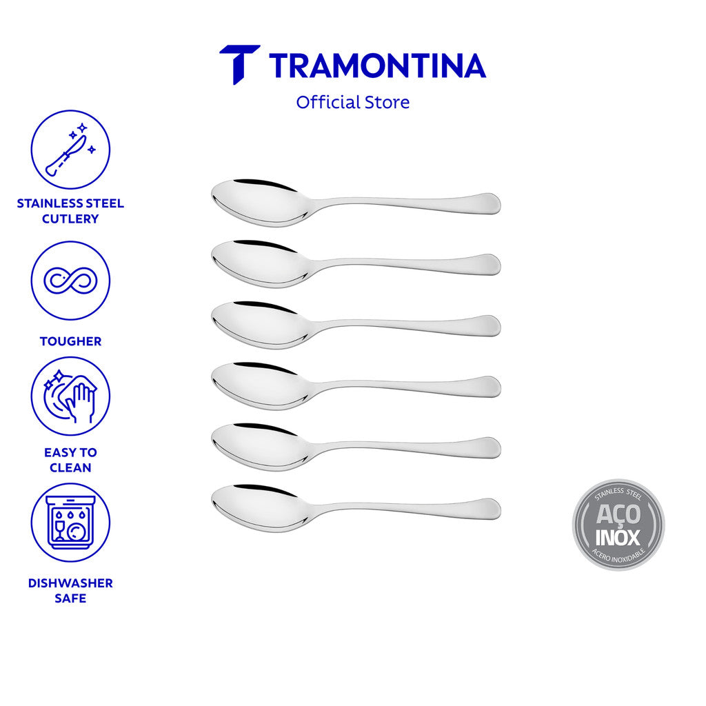 Tramontina Stainless Steel Table / Dining Tea Spoon Set 6pcs (Havana)