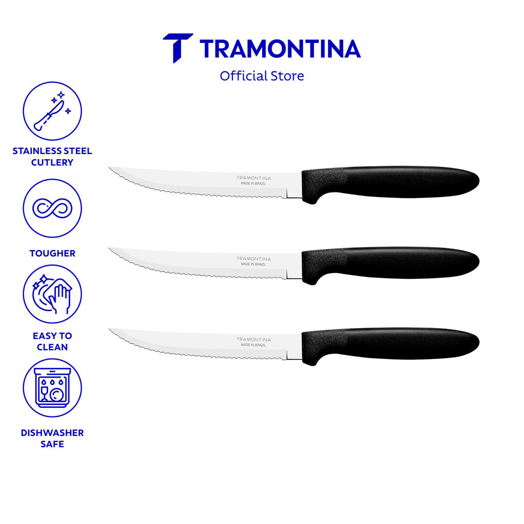 Tramontina Stainless Steel Steak Knife Set 3pcs (Ipanema)