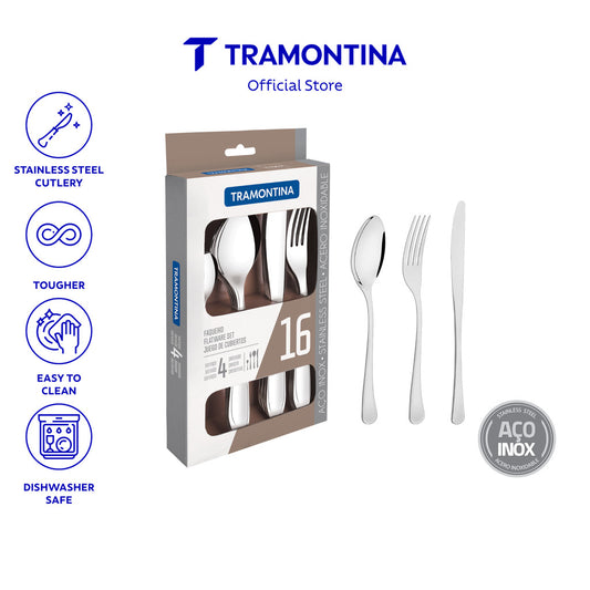 Tramontina Stainless Steel Dining / Table Cutlery Set 16pcs (Havana)