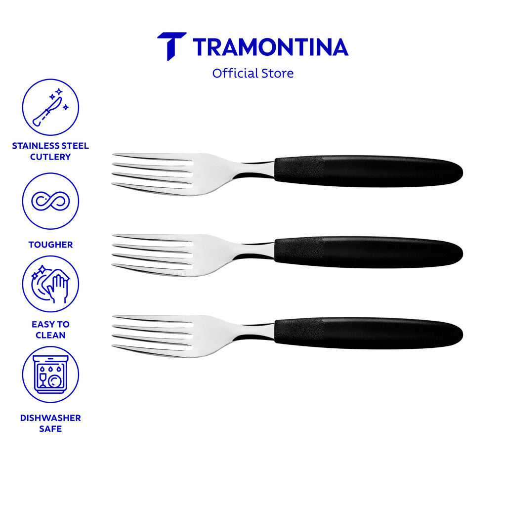Tramontina Stainless Steel Table Fork Set 3pcs (Ipanema)