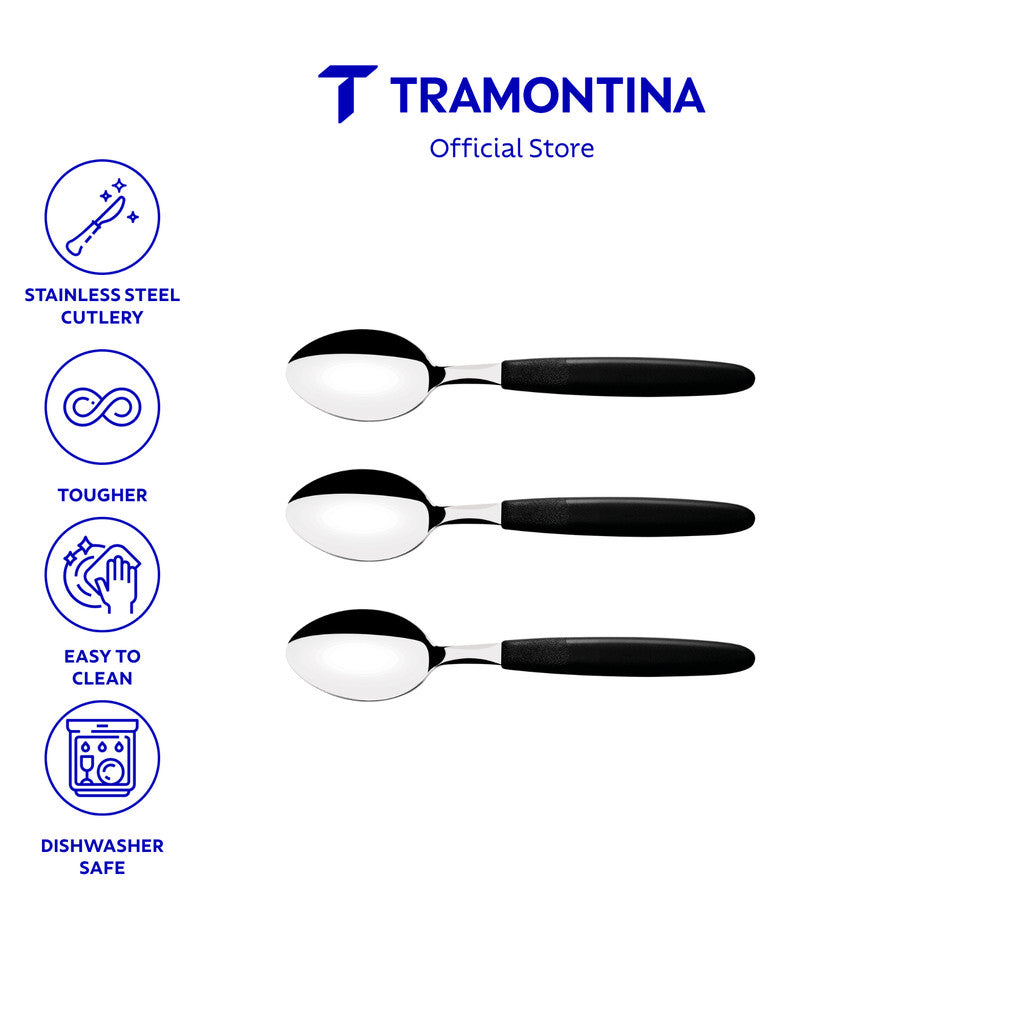 Tramontina Stainless Steel Table / Dining Tea Spoon set 3pcs (Ipanema)