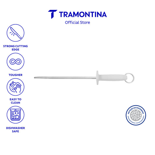 Tramontina 10" Stainless Steel Grooved Knife Sharpener with Antibacterial Handle