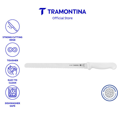Tramontina Stainless Steel Serrated Meat Slicing Knife with Antibacterial Protection Handle 12" (Professional Master)
