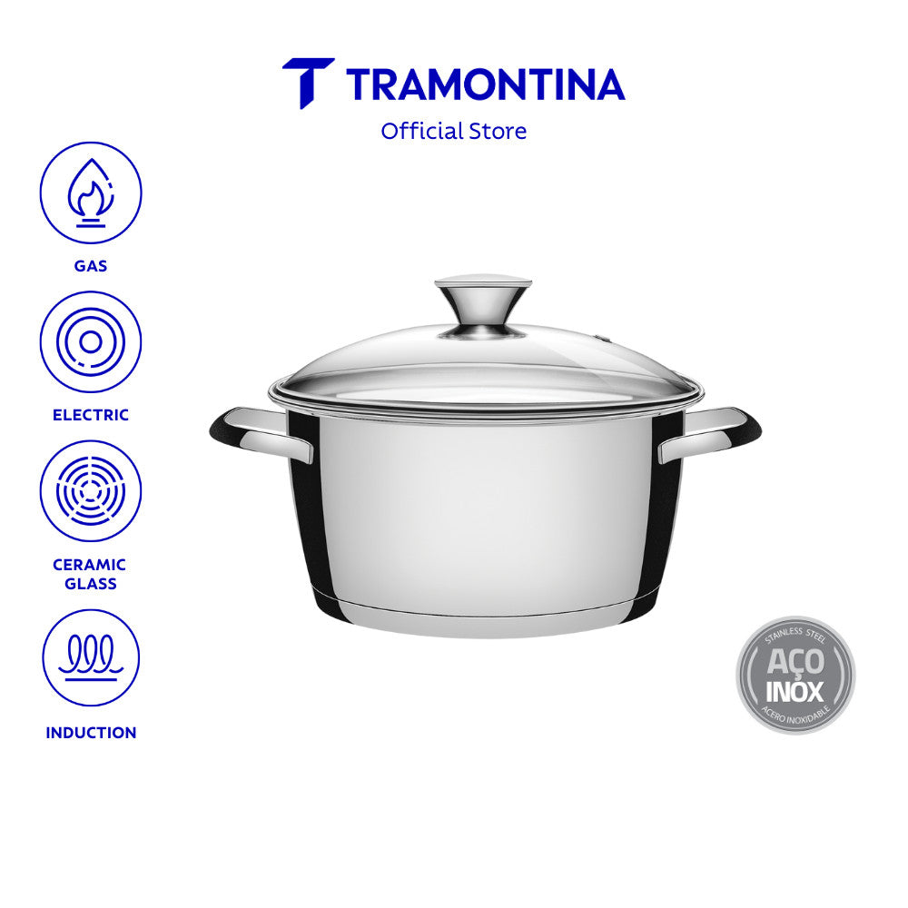 Tramontina Stainless Steel Deep Casserole 20cm (Allegra)