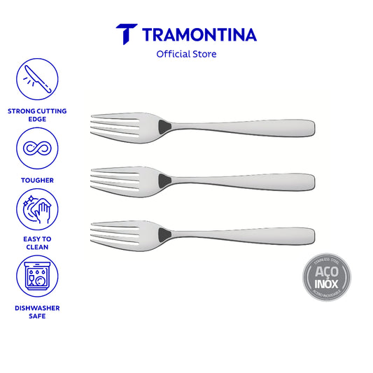 Tramontina Stainless Steel Table / Dining Fork Set 3pcs (Amazonas)
