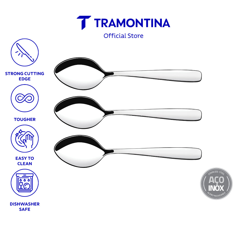 Tramontina Stainless Steel Table / Dining Spoon Set 3pcs (Amazonas)