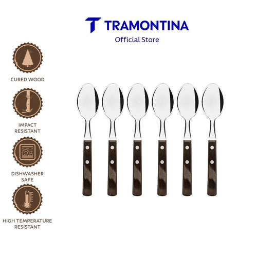 Tramontina Stainless Steel Tea Spoon Set 6pcs (Polywood)
